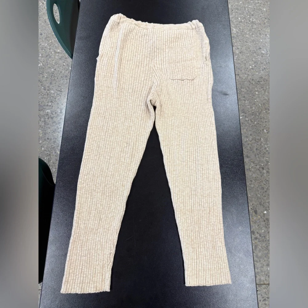 Free People Beach Around The Clock Ribbed Knit  Joggers Pants Sz M